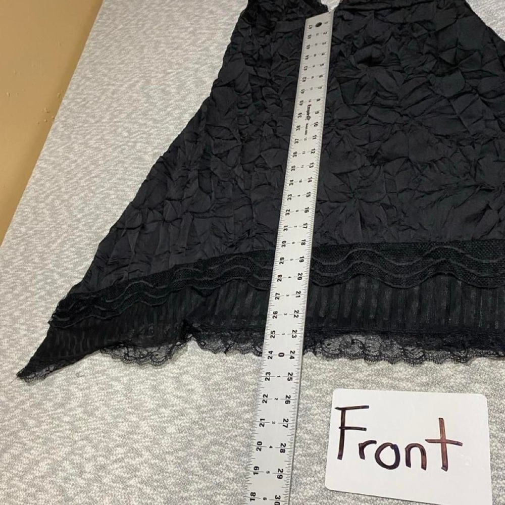 Zara Black dress with lace trim below the knee length women S. SKU-C173#goth